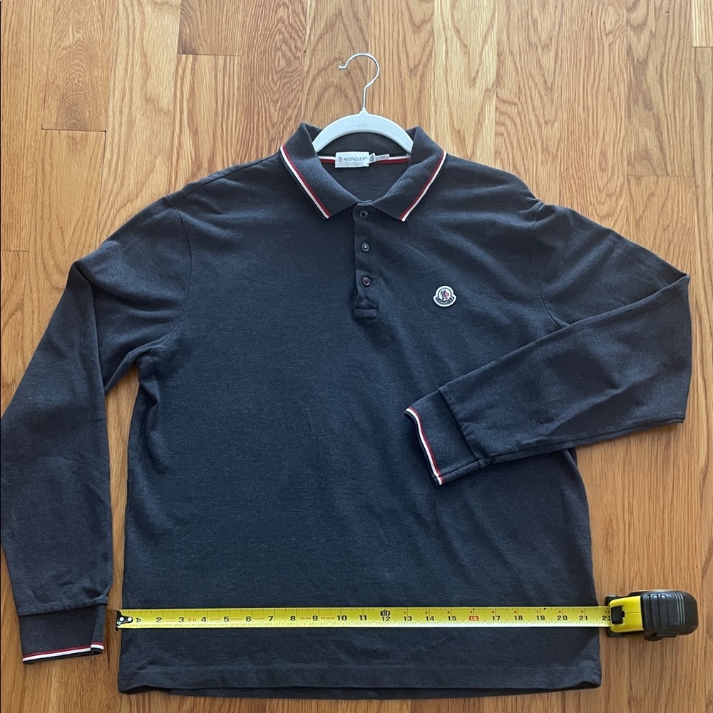 Moncler Dark Blue Polo with Red Trim